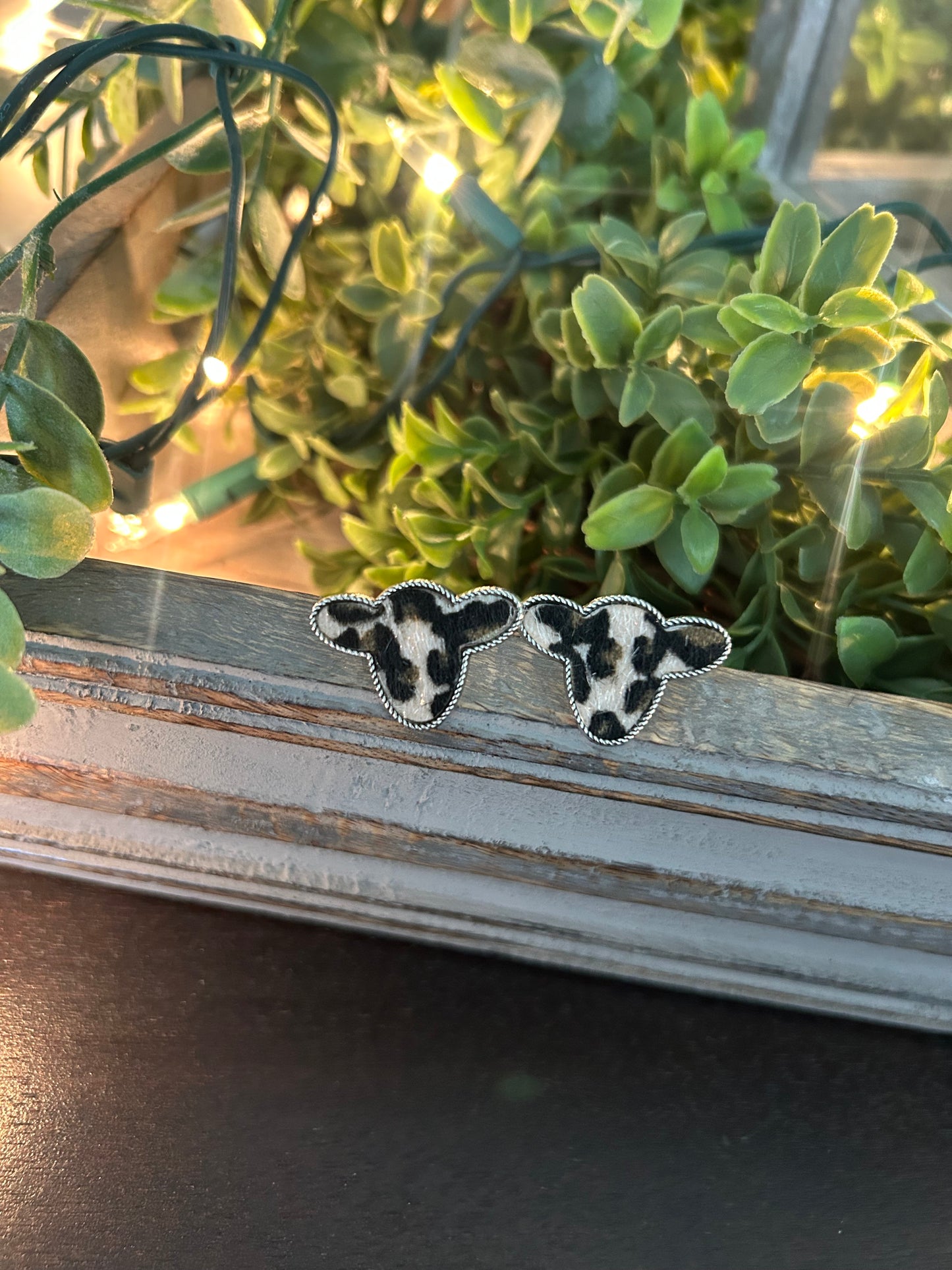 Leopard Cow Head Studs