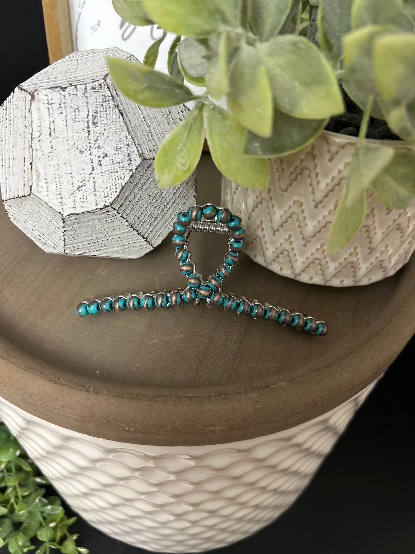Turquoise and Copper Clip