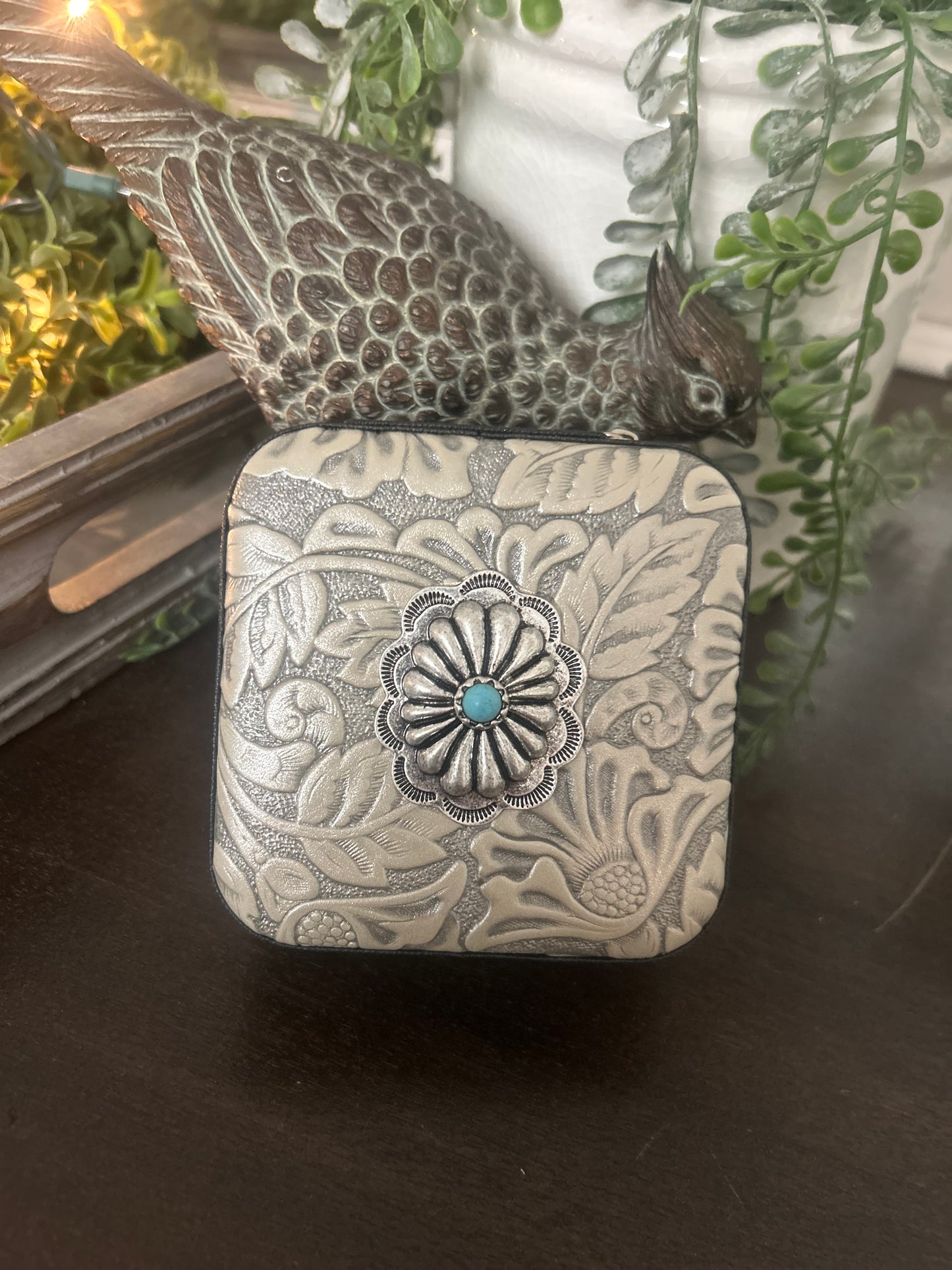 Floral and Conchos Jewelry Box