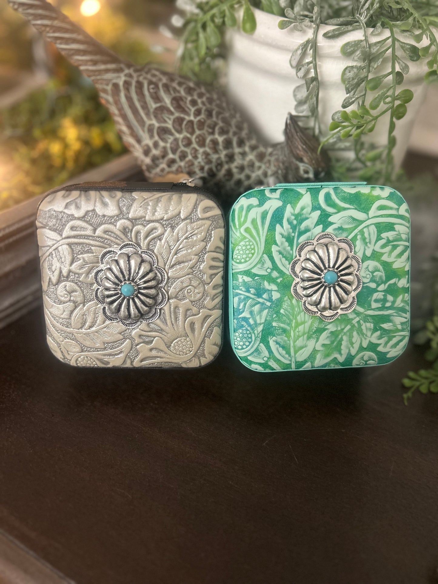 Floral and Conchos Jewelry Box