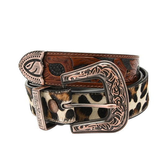 Women’s Printed Cowhide and Leather Belt