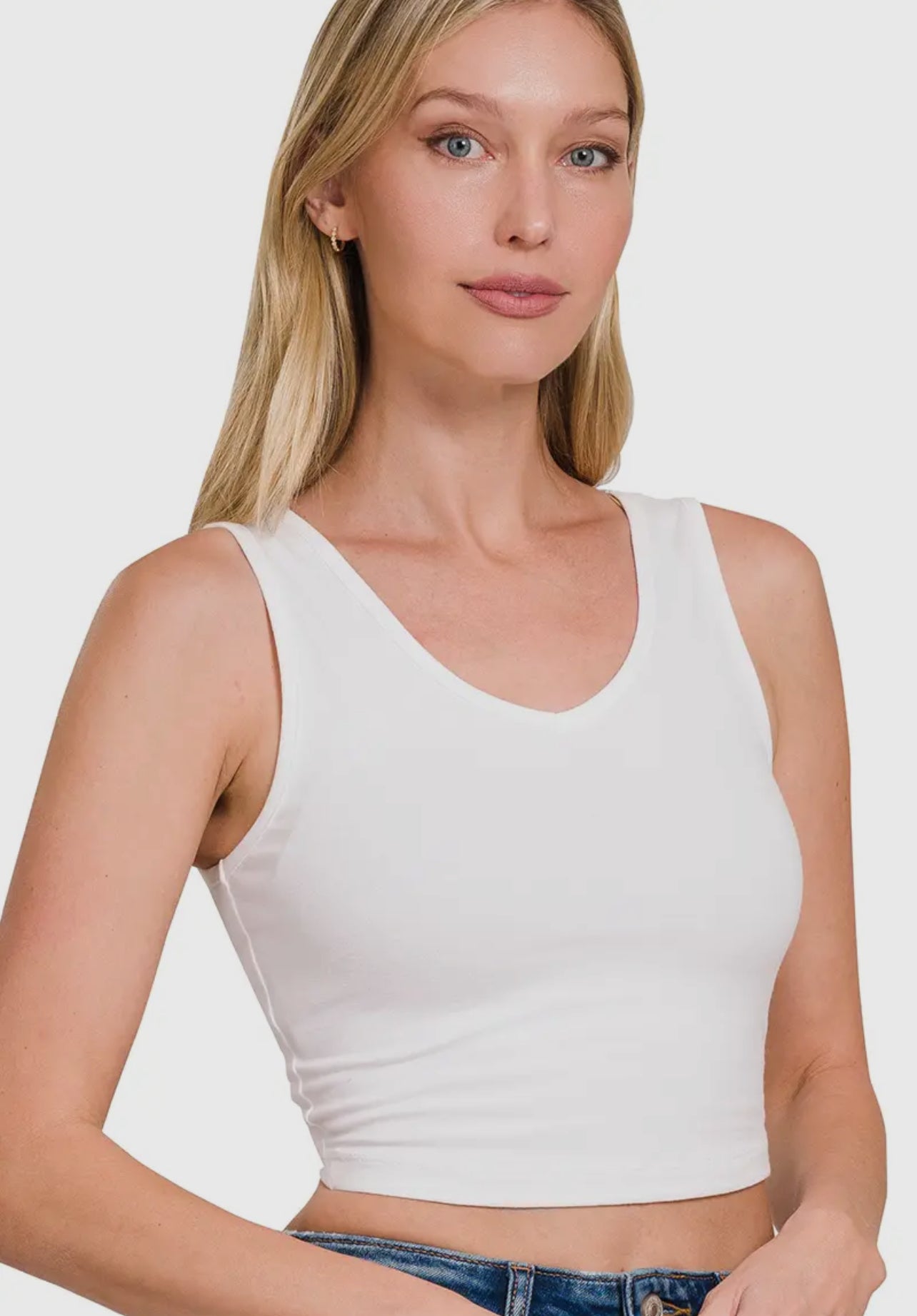 White Crop Tank