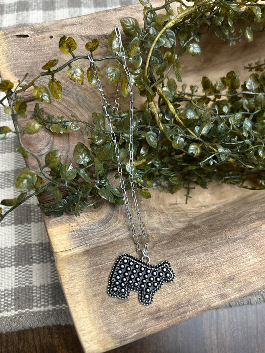 Studded Show Steer Necklace