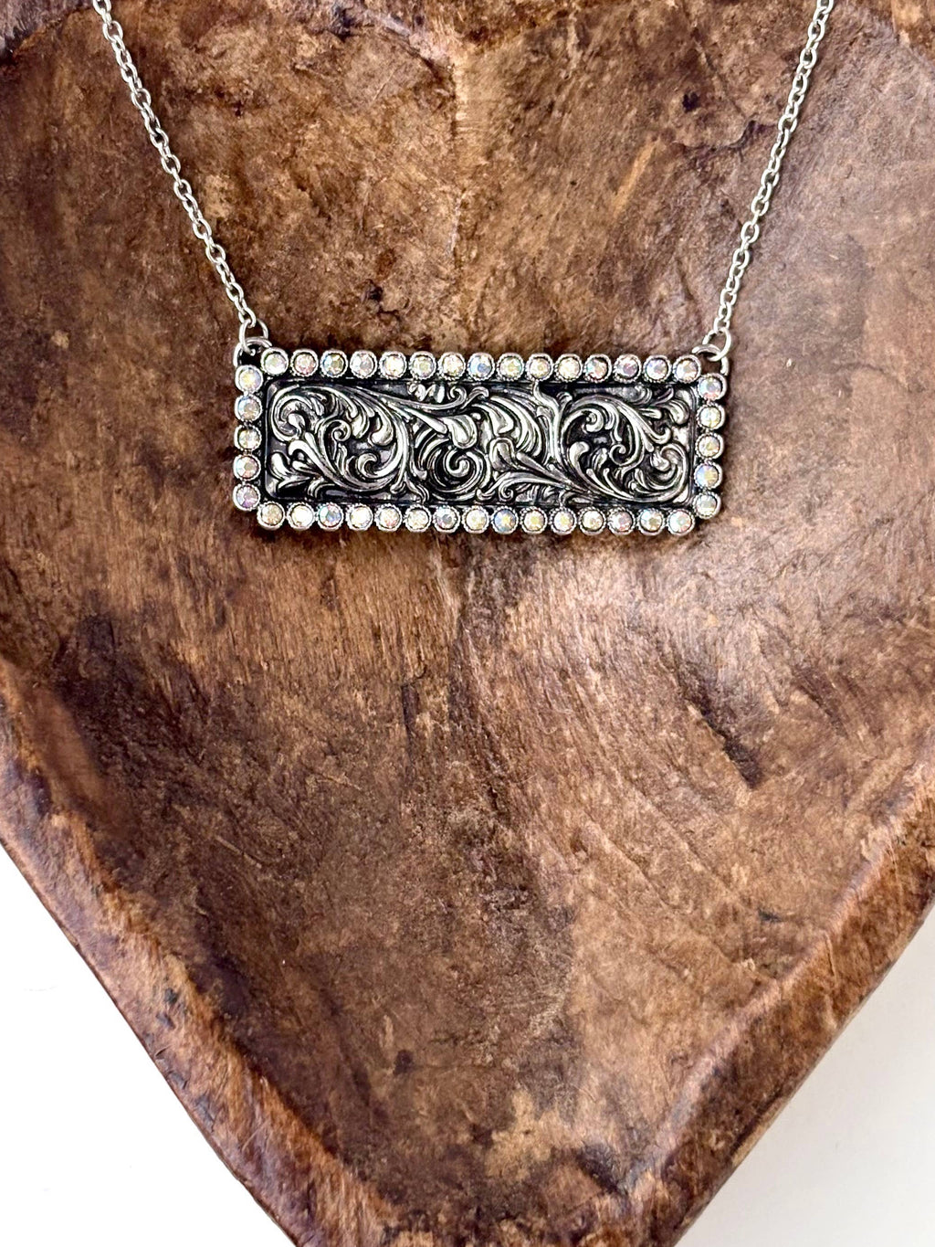 Rhinestone Bar Necklace