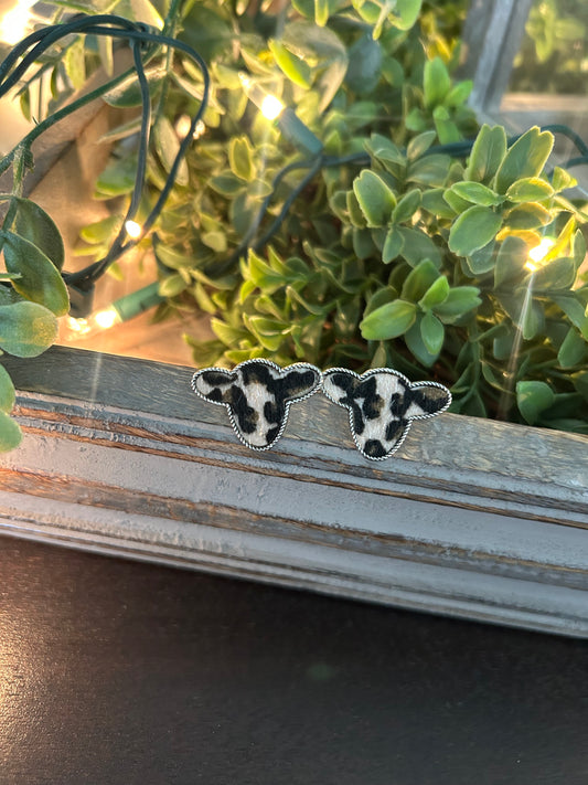 Leopard Cow Head Studs