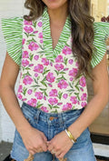 Blossoms and Stripes Top
