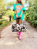 Cowhide Duffle Travel Bag