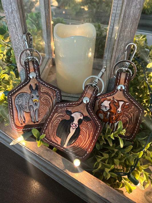 Farm Ear Tag Keychain