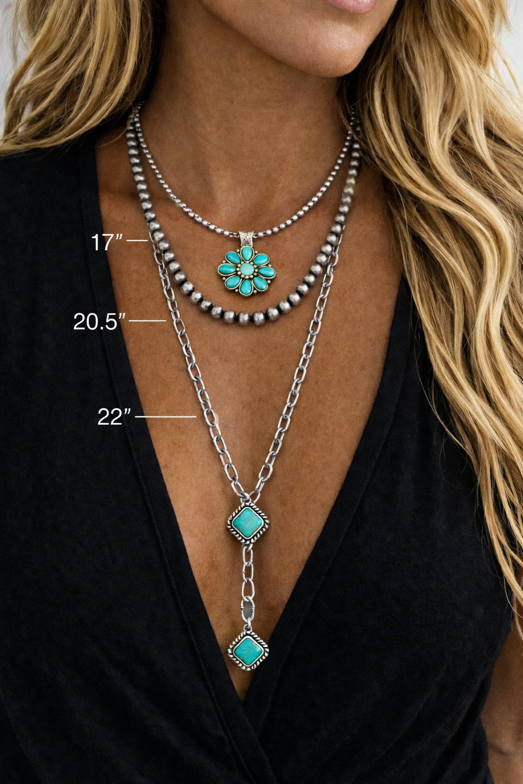 Turquoise Pendant & Navajo Pearl Necklace Set