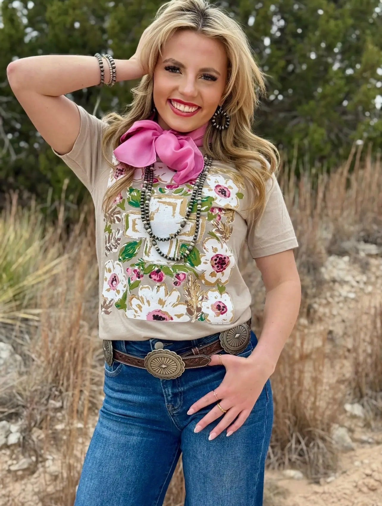 Floral Cross Tee