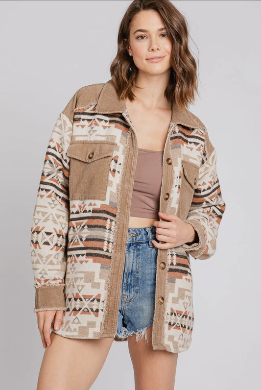 Aztec Contrast Shacket