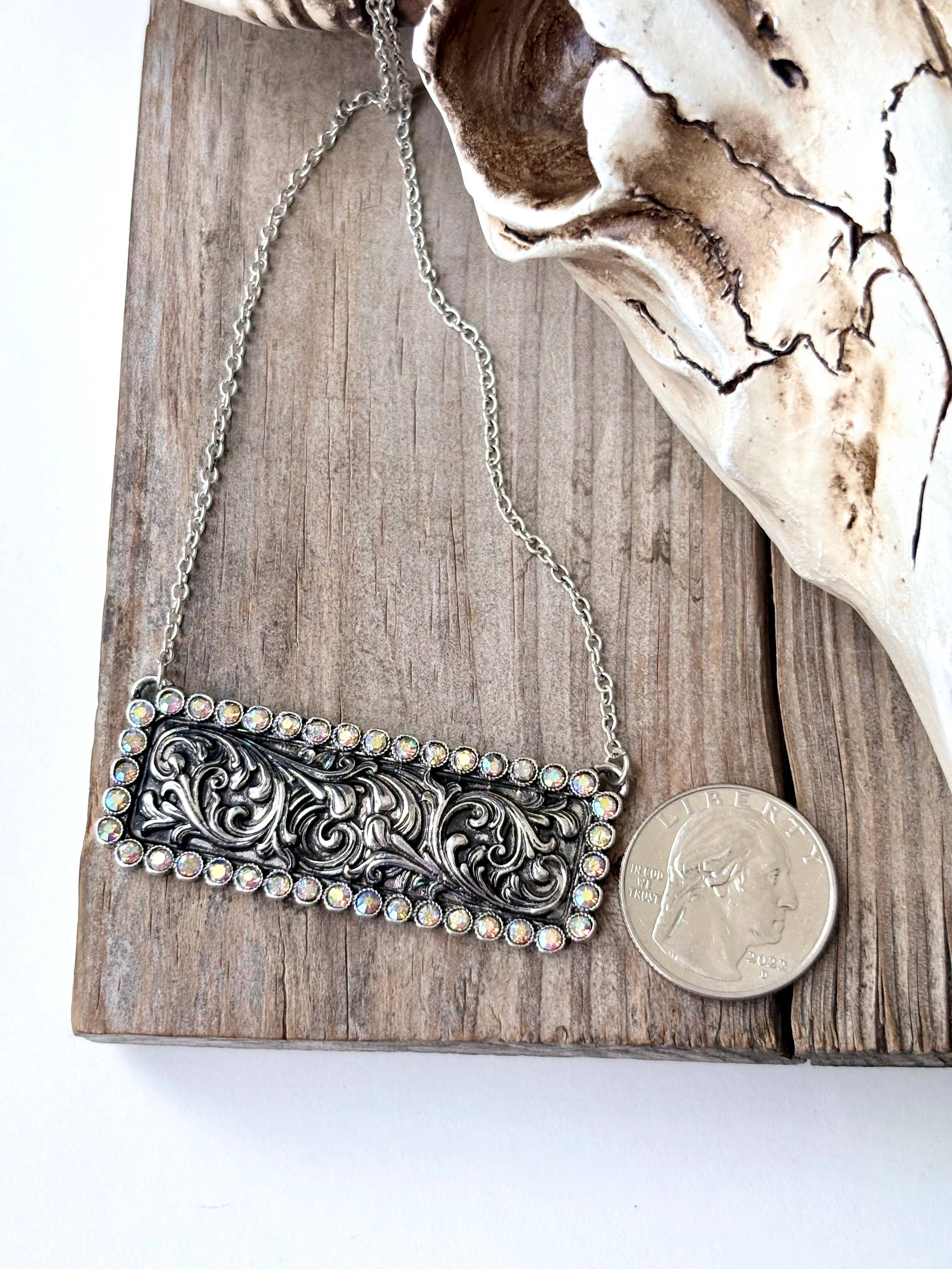 Rhinestone Bar Necklace