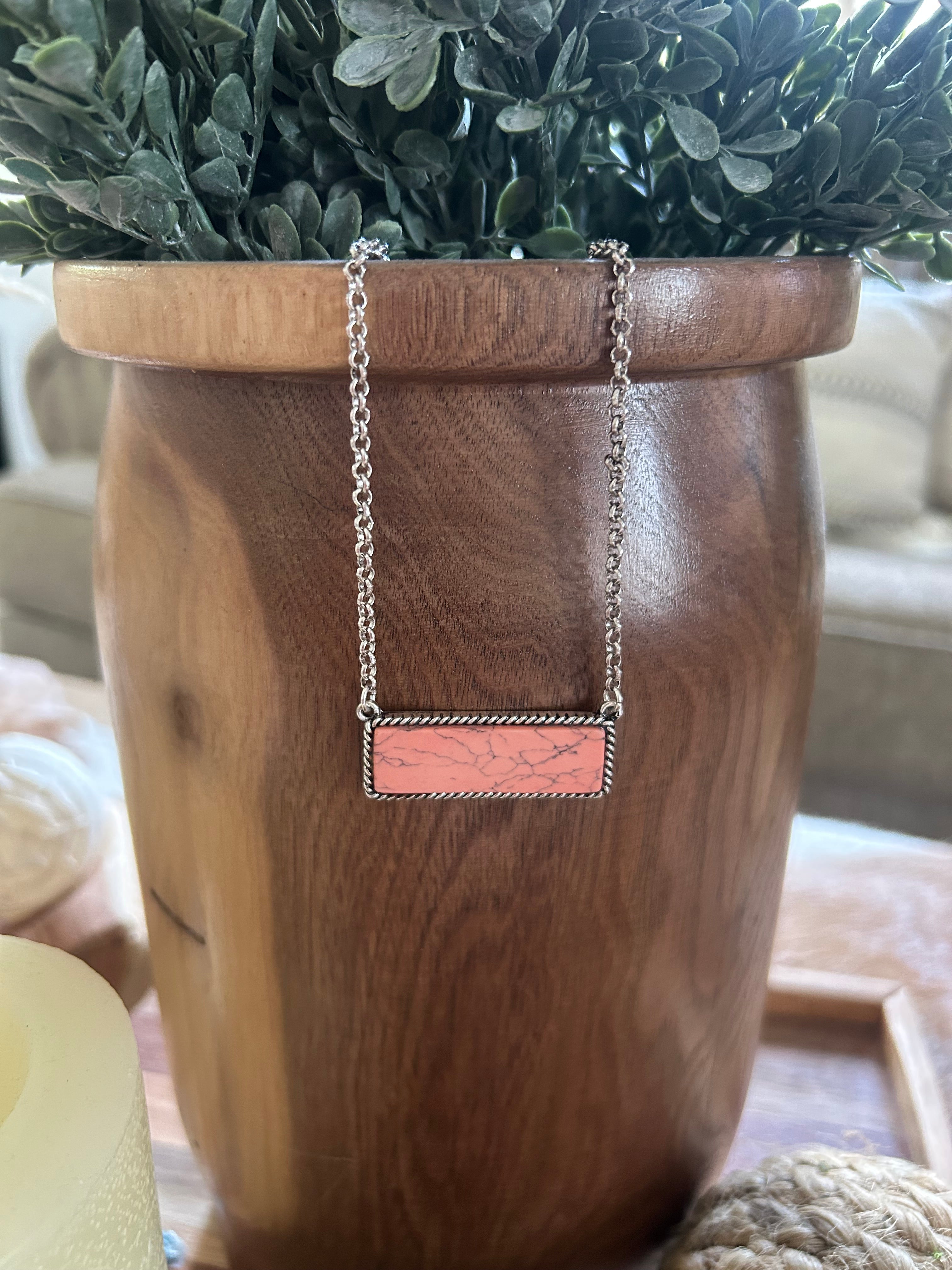 Pink Bar Necklace