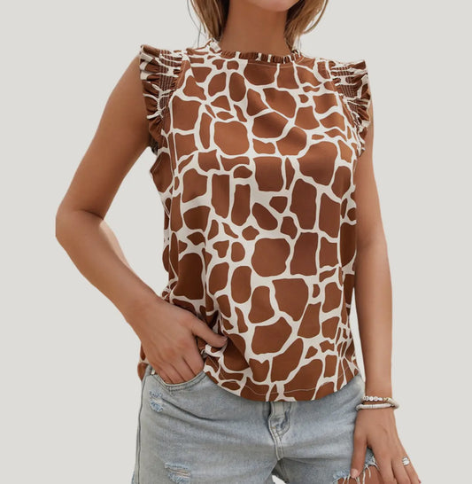 Giraffe Print Top
