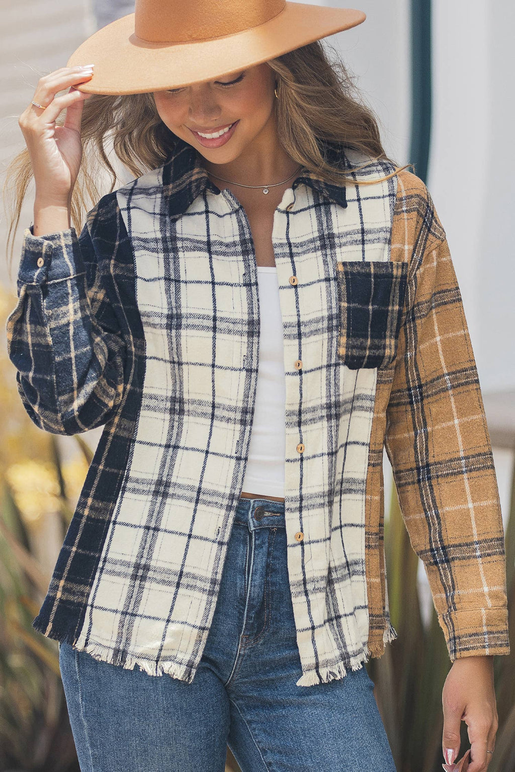 Plaid Button Shacket
