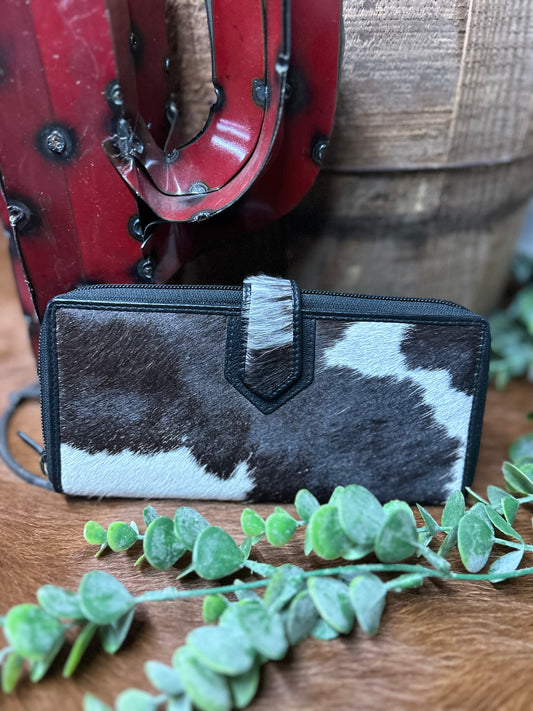 Black and White Cowhide Wallet