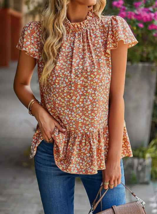 Orange Ruffle Top