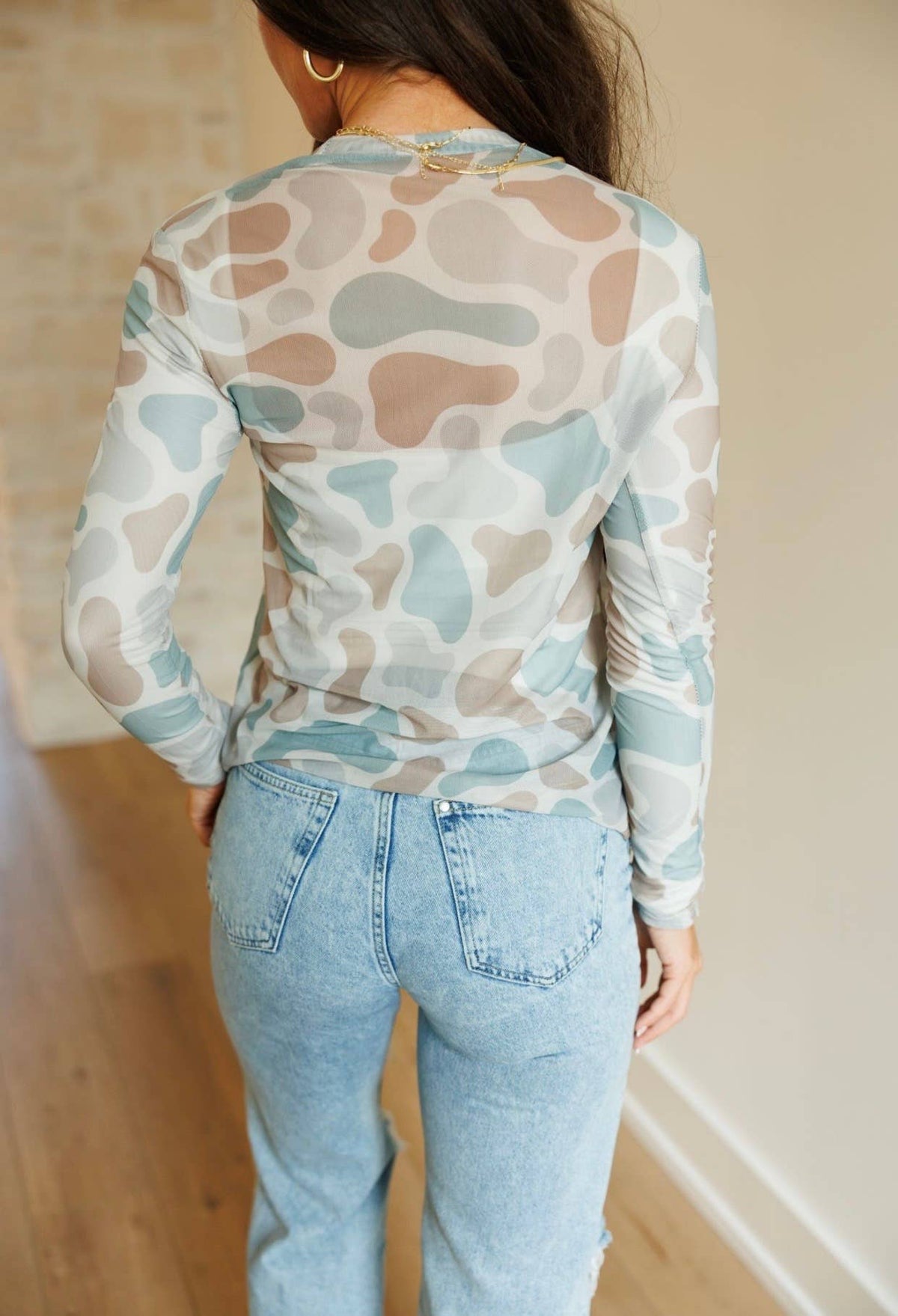 Vintage Camo Mesh Top