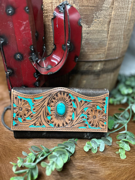 Rolling Turquoise Wallet