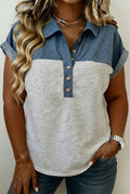 Denim Block Top