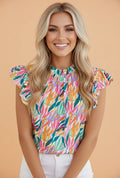 Tropical Ruffle Top