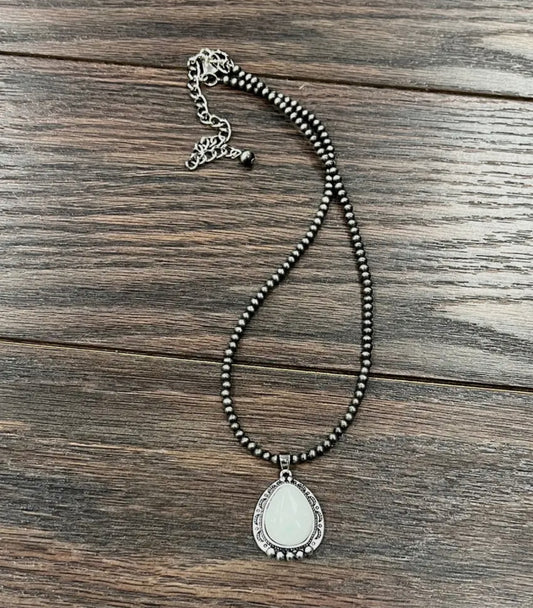 White Drop Necklace