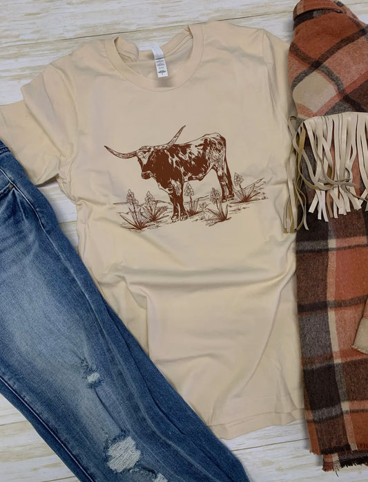 Longhorns and Yucca Tee