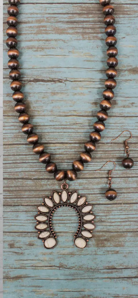 Copper Squash Blossom Necklace