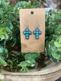 Turquoise Cross Earrings
