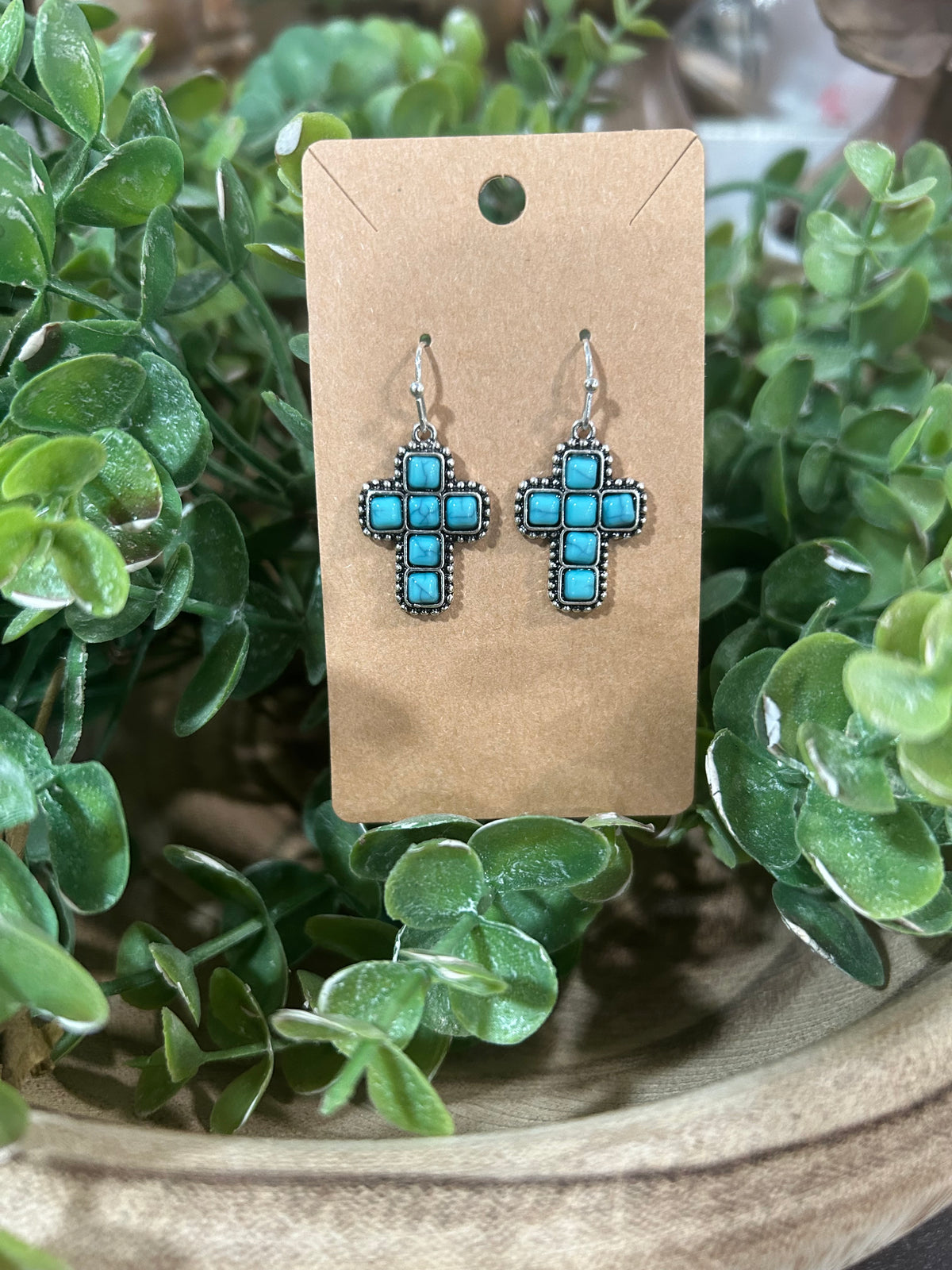 Turquoise Cross Earrings