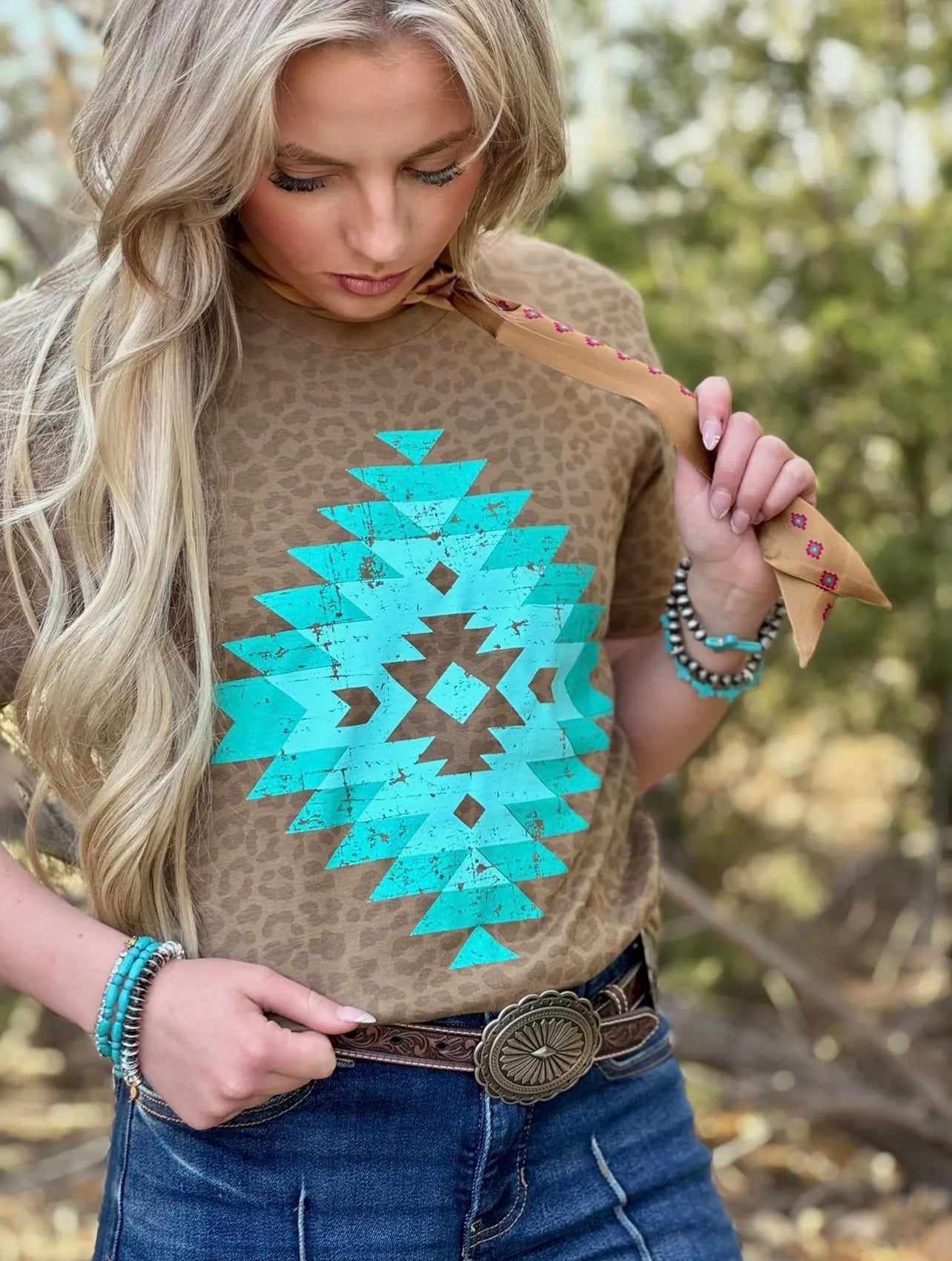 Leopard Aztec Tee