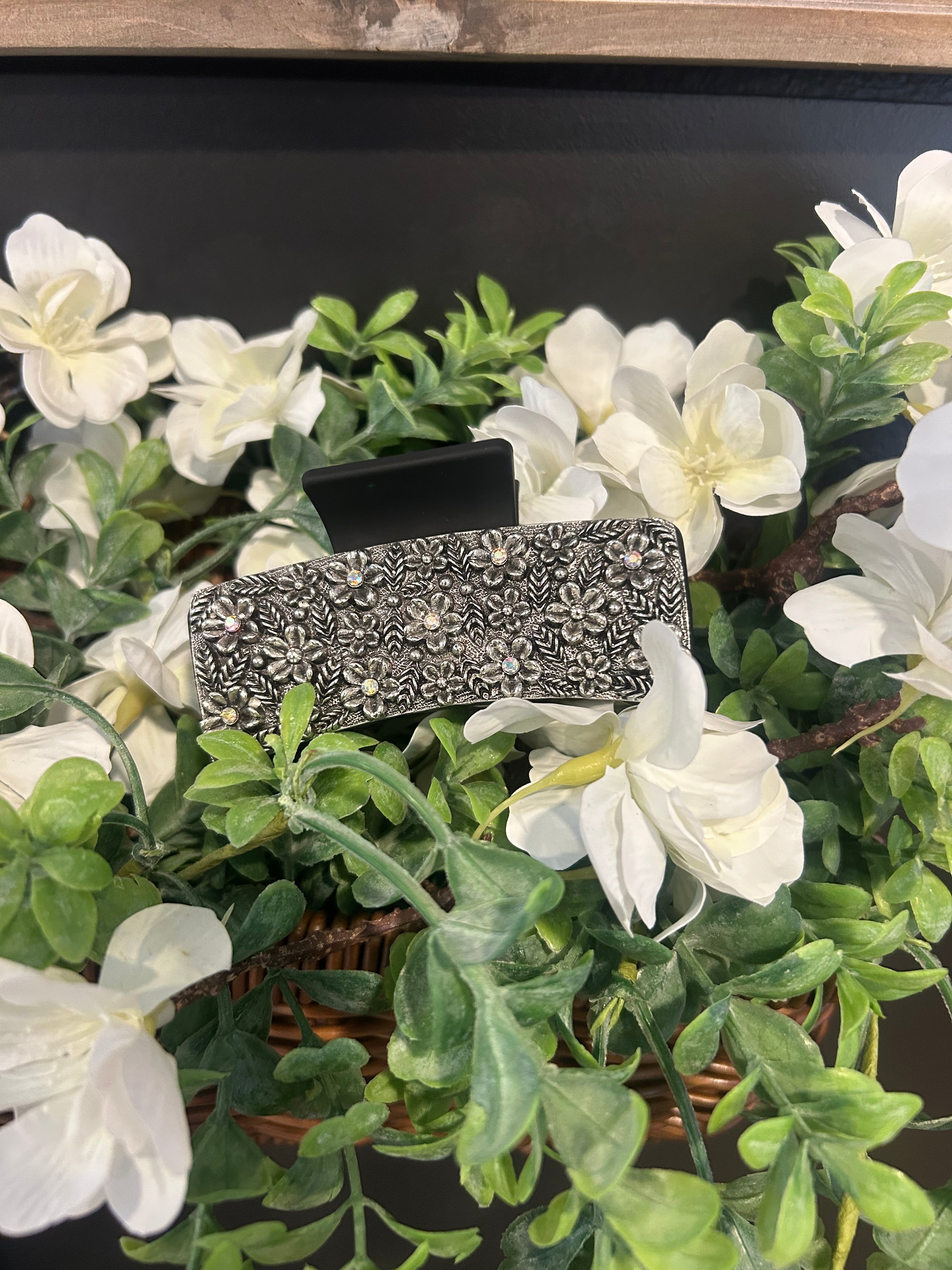 Crystal Flowers Clip