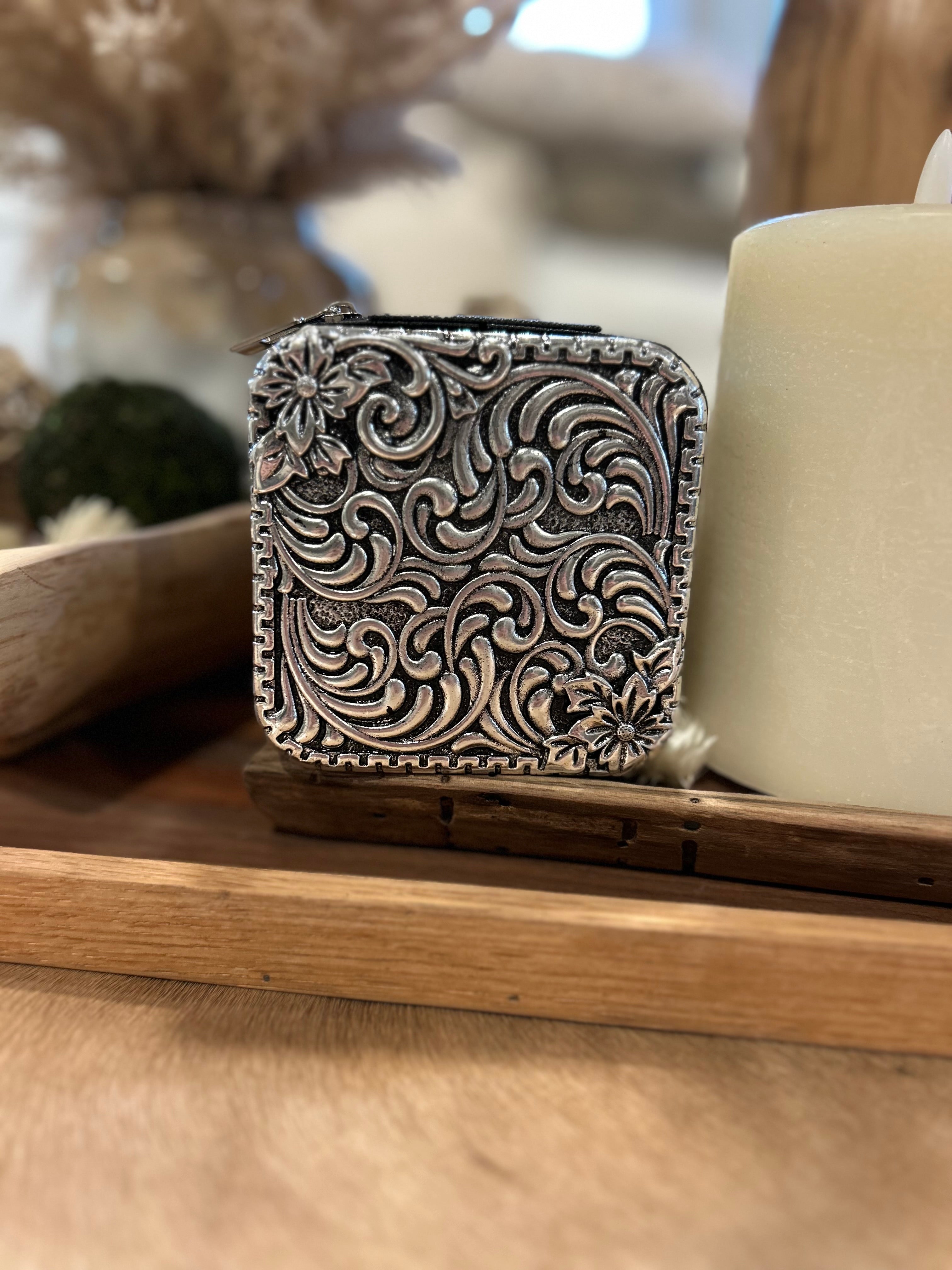 Tooled Travel Jewelry Box