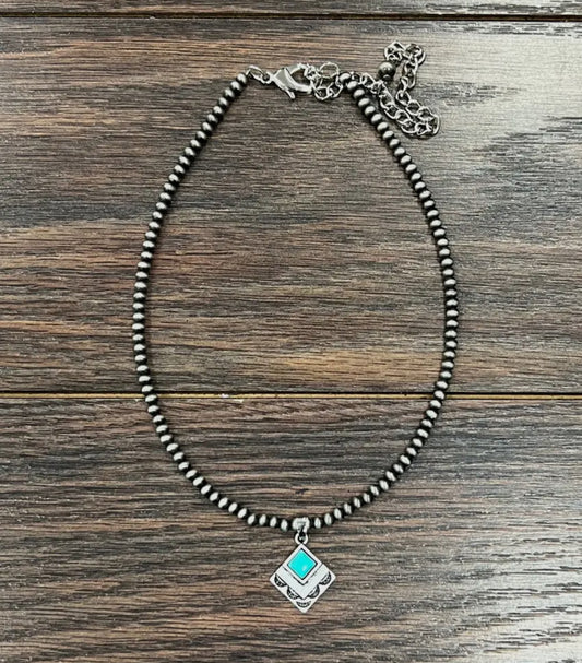 Turquoise Diamond Necklace