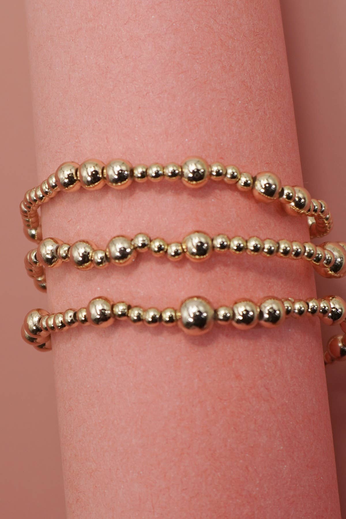 GOLD BALL BRACELET SET