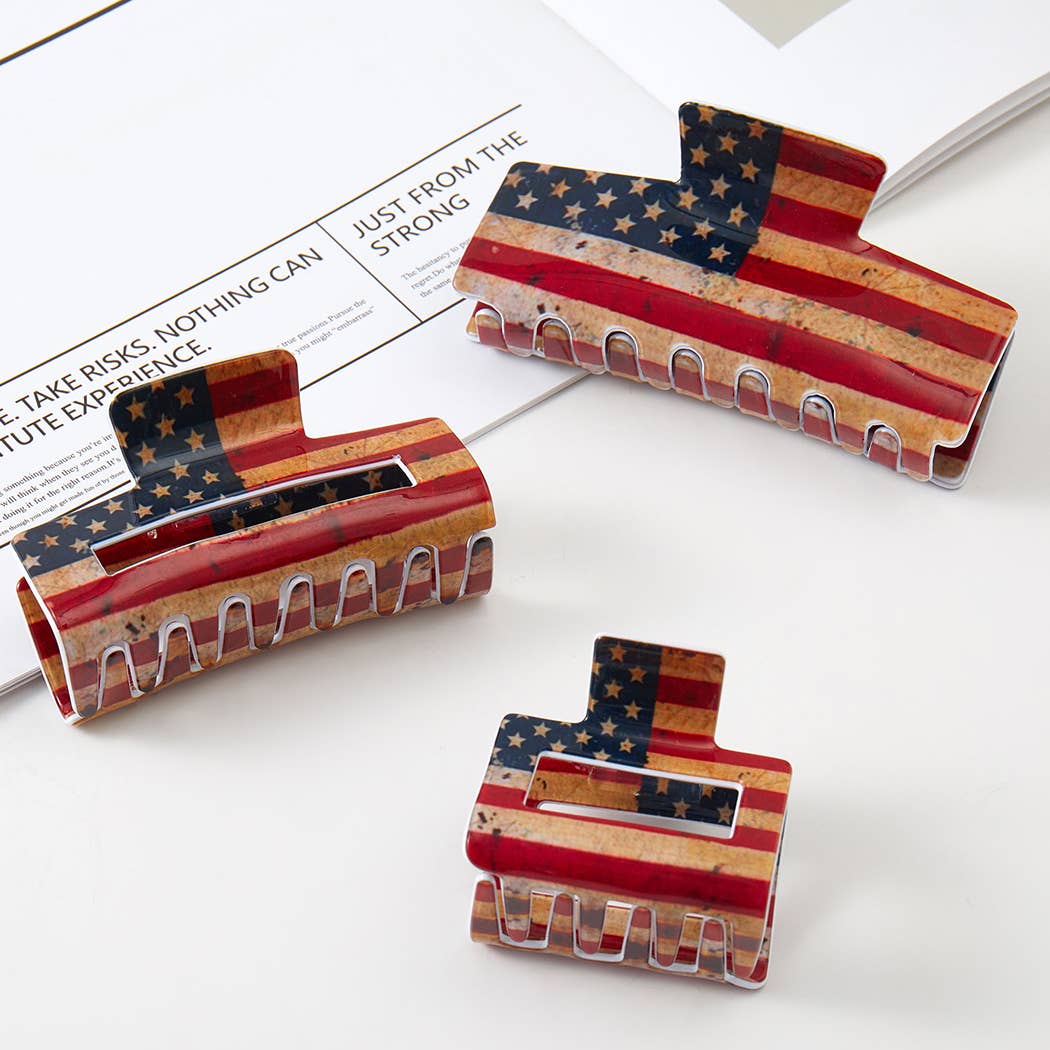 Vintage Flag Claw Clip