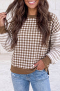 Plaid & Stripe Crew Neck