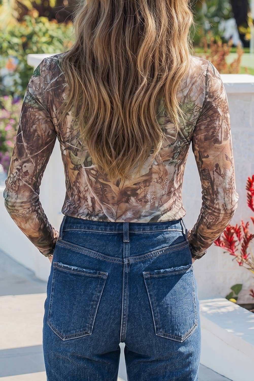 Camo Mesh Top